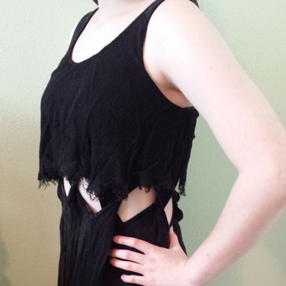 Anama Black Peek-a-Boo Dress